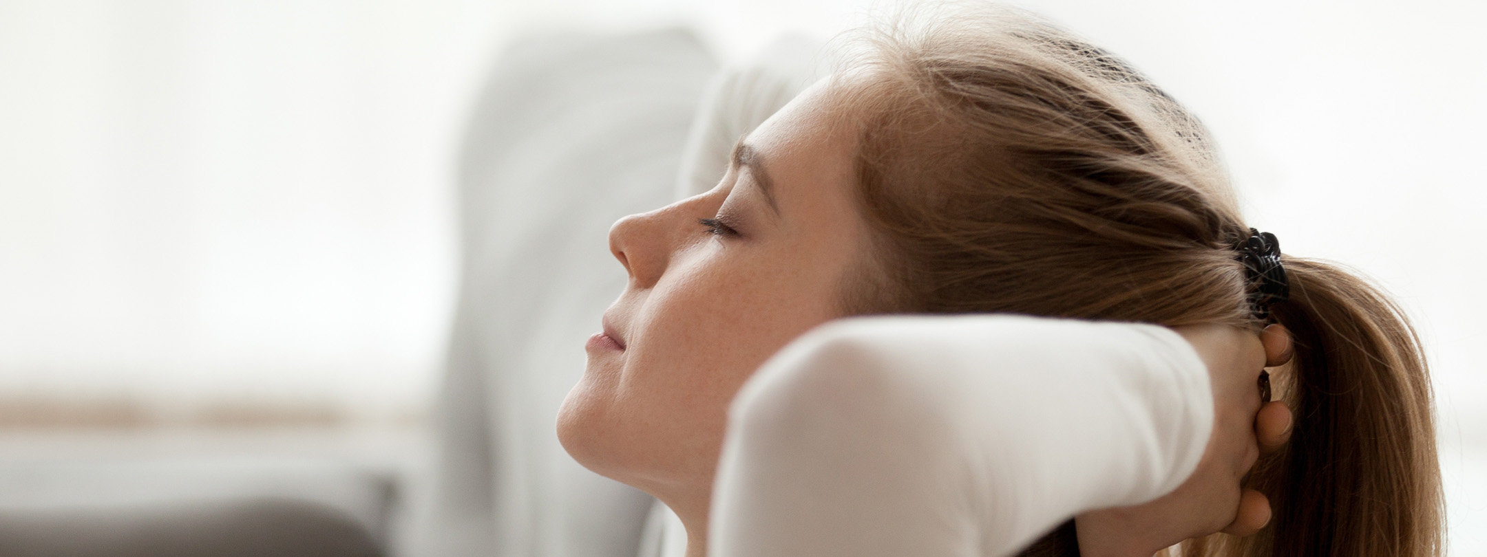 Woman relaxing at home